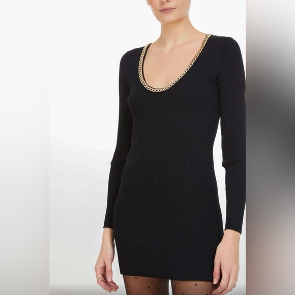 GENERATION LOVE Dolly Chain Sweater Dress in Black NWT - Picture 2 of 4